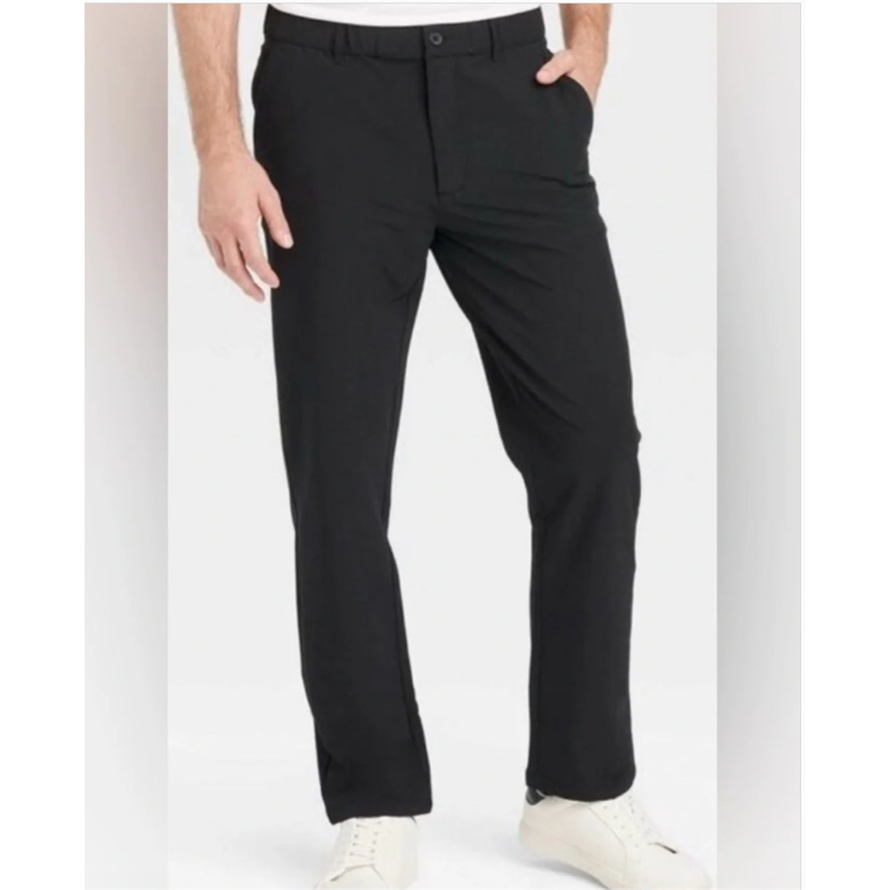 Goodfellow Black Slim Fit Tech Chino Pant 34x34 Office Casual Quick Dry Stretch - Picture 10 of 11